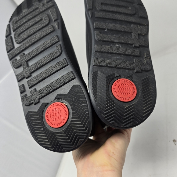 Fitflop Womens Size 9 Black F Mode Chelsea Leather Pull On Ankle Boots Flatform - Picture 12 of 13